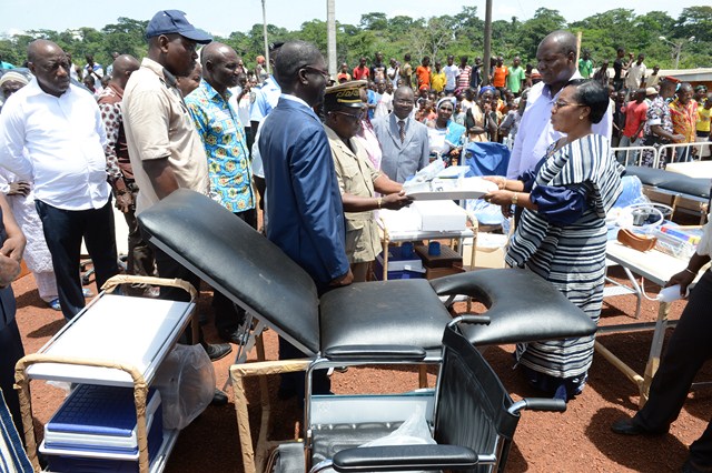 A view of the gifts of First Lady, Mrs. Dominique Ouattara