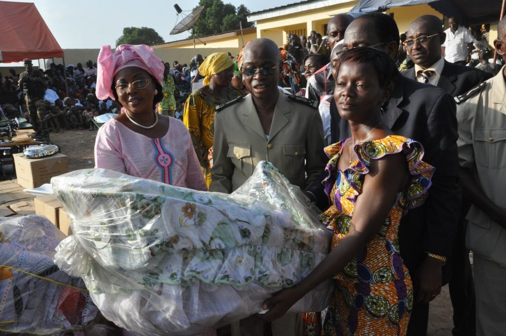 A view of the donations to the people of Ouangolodougou