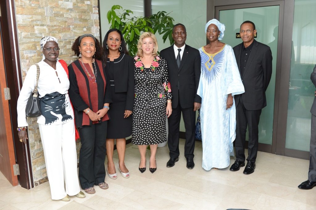 First Lady Dominique Ouattara shares her love of culture with some writers