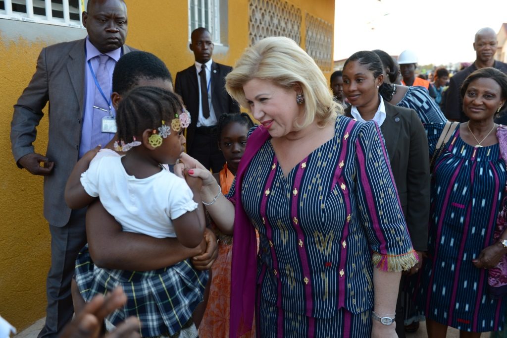 Mrs. Dominique Ouattara offered CFA 2 million to the children of SOS village