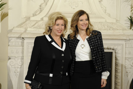 First Lady, Mrs. Dominique Ouattara alongside the First Lady of France
