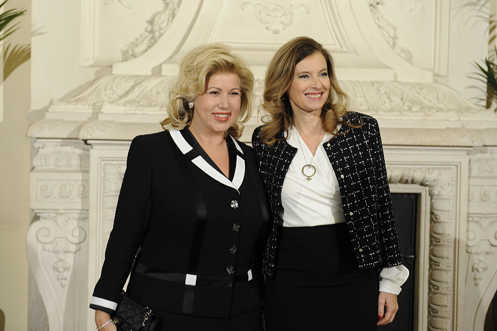First Lady, Mrs. Dominique Ouattara alongside the First Lady of France