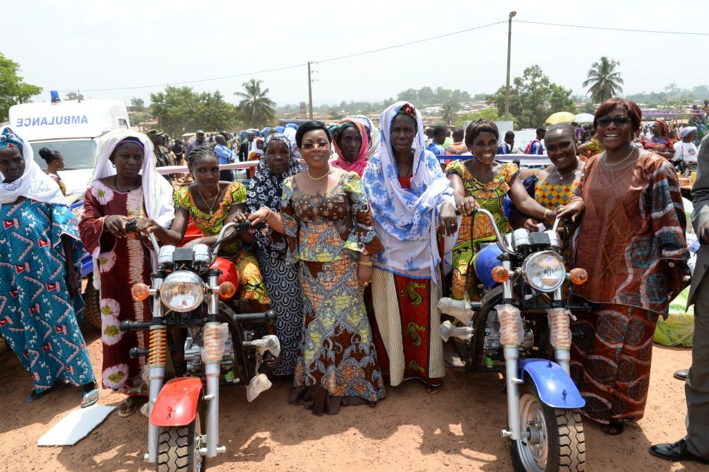 First Lady Dominique Ouattara helps the populations