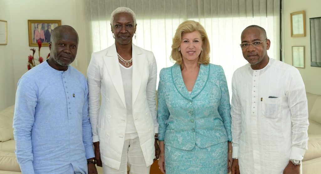 The First Lady receives Ciss Saint Moses and Princess Esther Kamatari