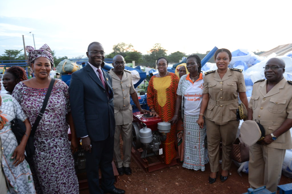 The First Lady Dominique Ouattara offers donations worth CFA 145 million