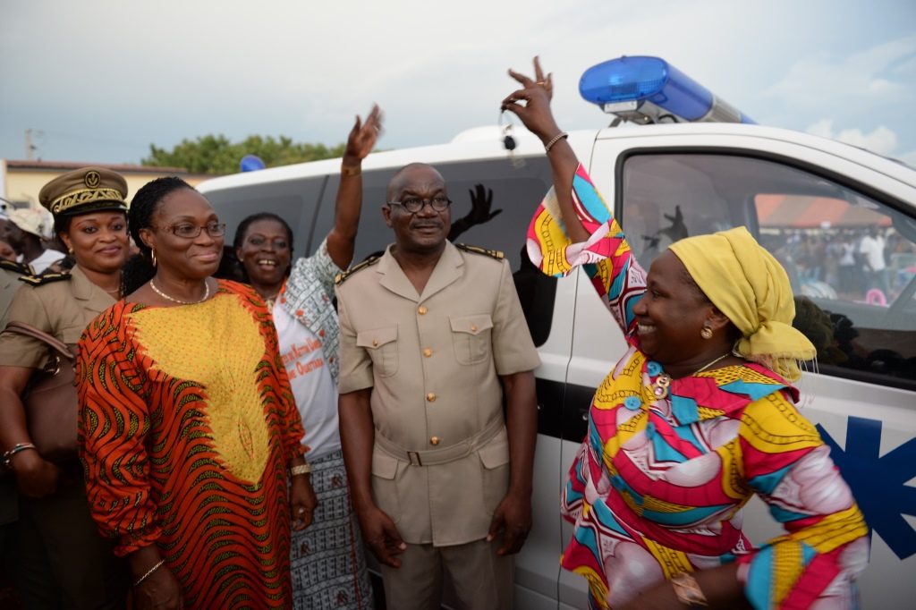 The First Lady Dominique Ouattara offers donations worth CFA 145 million