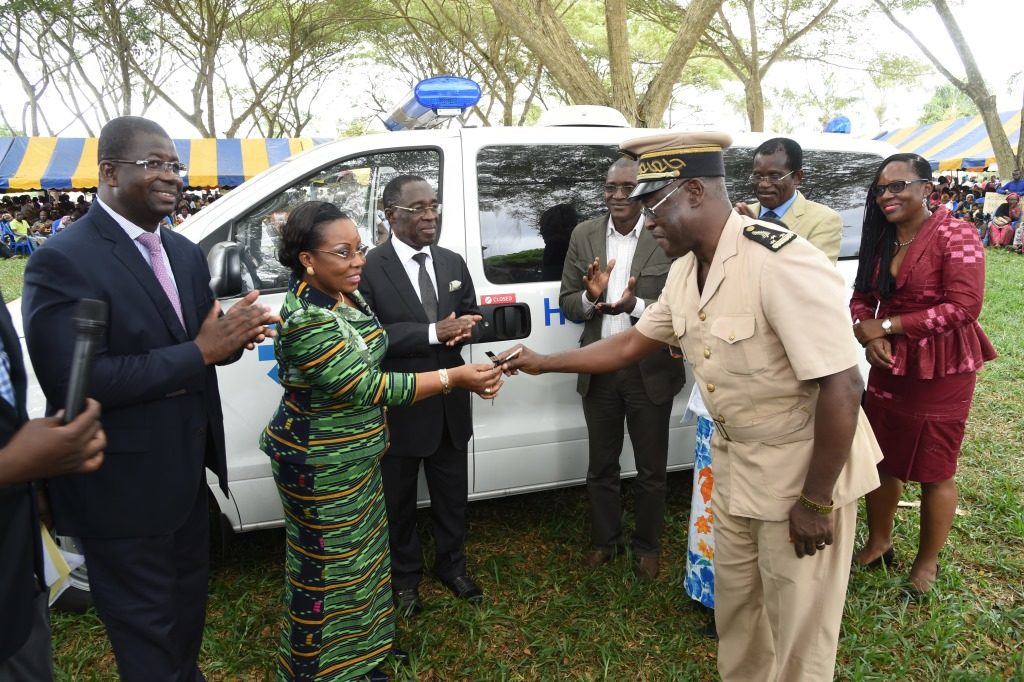 The First Lady made donations worth more than 100 million CFA francs to people Adiake