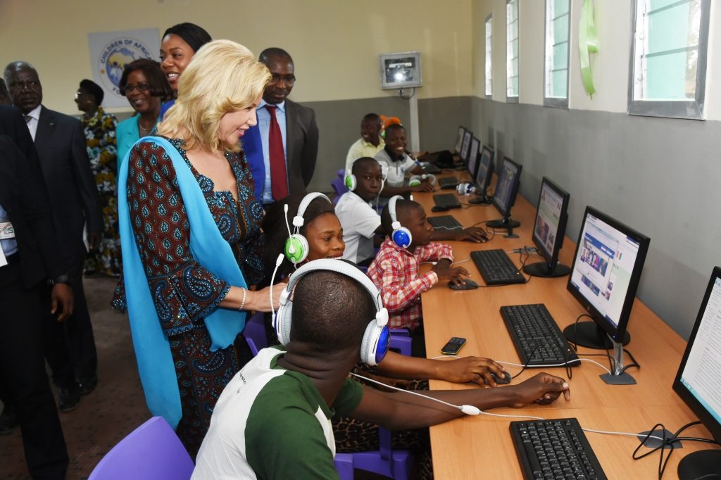 Dominique Ouattara offers a fully equipped multimedia room to the Youth