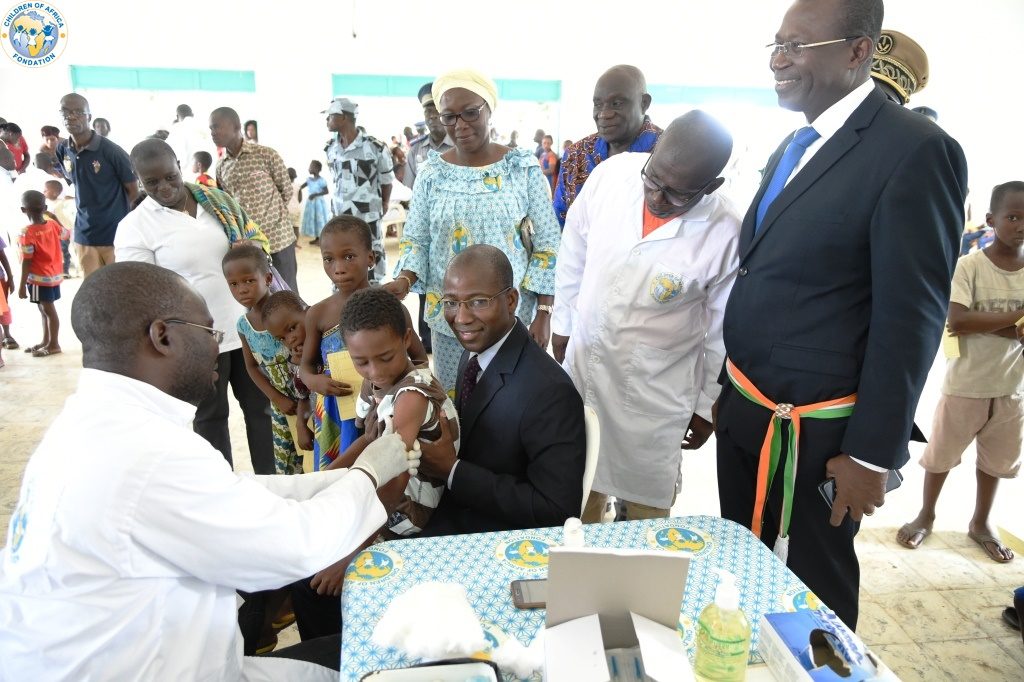 Chlidren Of Africa vaccinated more than 1,000 children in Aboisso against typhoid fever free of charge.