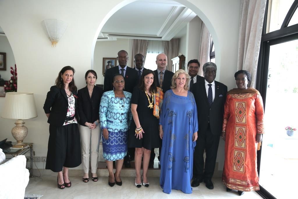 The First Lady, Dominique Ouattara exchanges with Anne Hidalgo