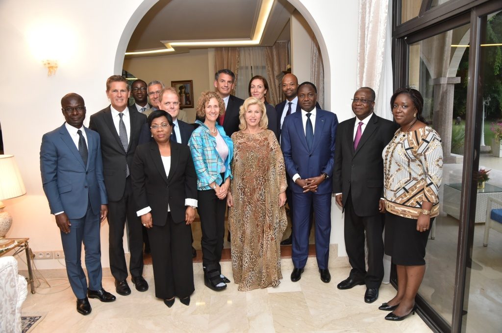 The First Lady, Dominique Ouattara receives a delegation from the Mars Group