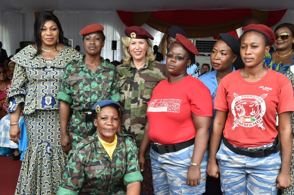 The First Lady celebrates with military, gendarmes and police wives